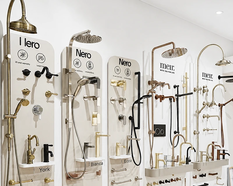 Shower-Heads-at-Showroom Dural Bathroom Showroom
